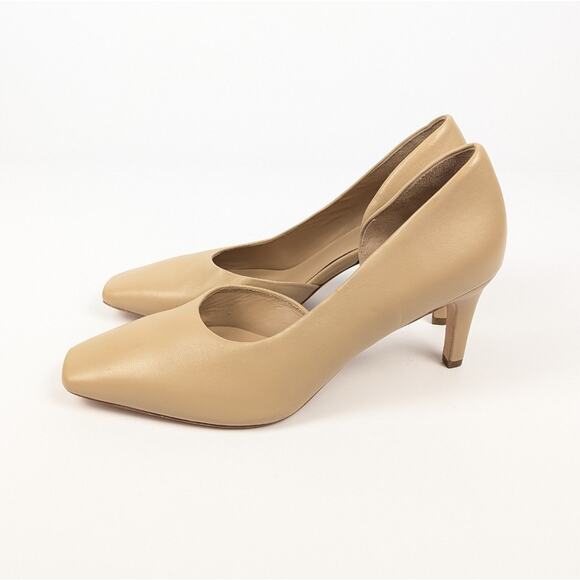 Vince Tiana Cappuccino Pointed Toe Leather Pumps Size 9 - Picture 5 of 10